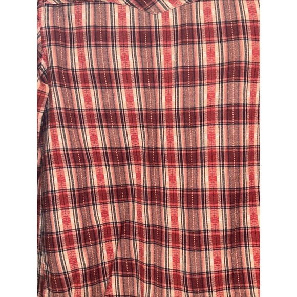 Angie Flannel Shirt Women Medium Red Plaid Long Sleeve Casual Collar Button Up - Picture 3 of 10